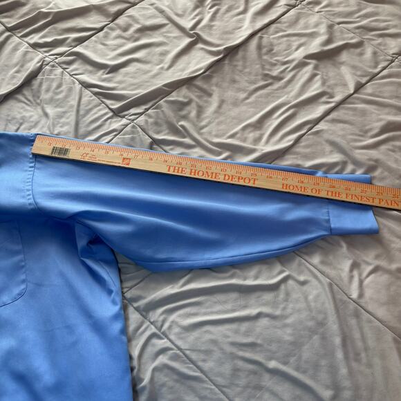 Geoffrey Beene Light Blue Long Sleeve Sateen Dress Shirt Size XL Button Up - Picture 5 of 6